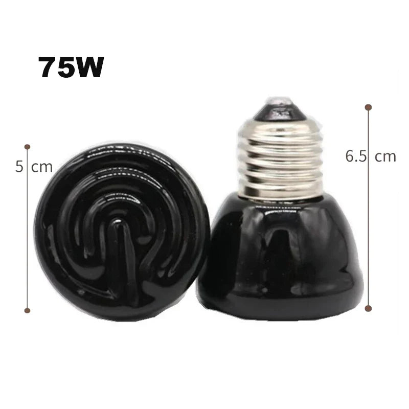 Mini Pet Reptile Infrared Ceramic Heating Lamp 220V Heat Emitter Light Bulb 50W 75W 100W E27  Turtle Warm Bulbs F2