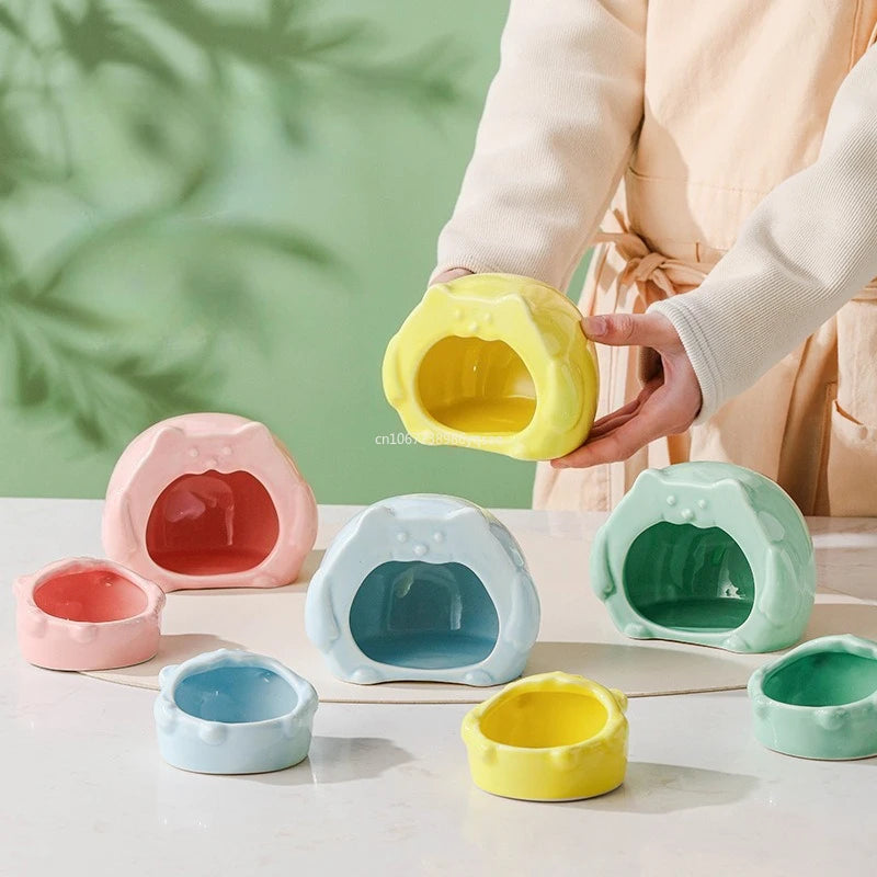 New 1PC Summer Cooling Hamster Ceramic House Sleeping Bag Small Animal Nest Guinea Pig Breathable Rooms Hamster Accessories