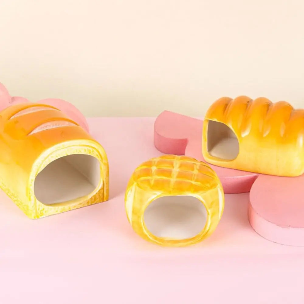 Pet Supplies Ceramic Hamster Nest Bread Shaped Cute Pet Small House Cooling Creative Hamster Bed Bird