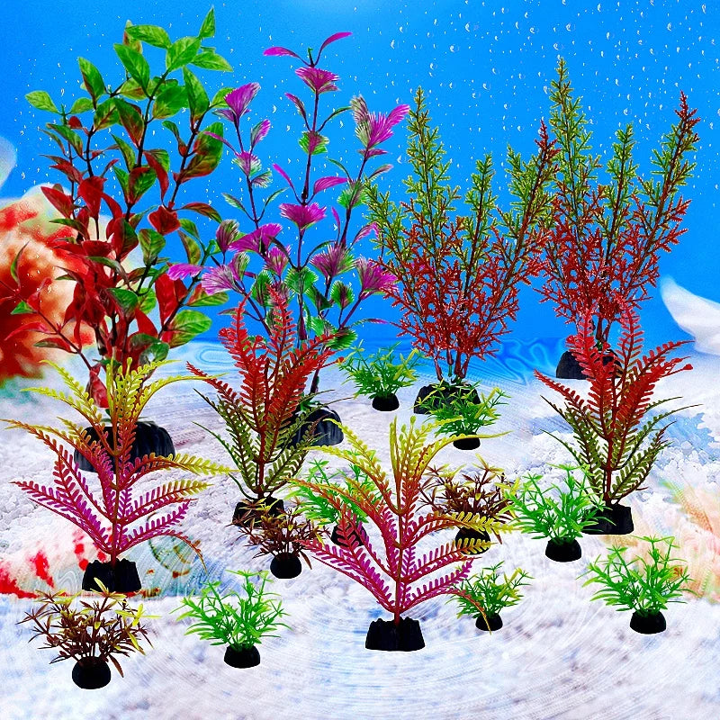 18PC Fish Tank Simulation Plant Aquarium Artificial Decor Plants Ornament Water Grass Fish Bowl Plastic Decoration