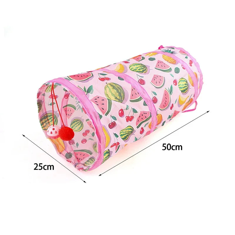 Collapsible Rainbow Cat Tunnel Pet Tube Play Toy Indoor Outdoor Kitty Puppy Toys for Puzzle Exercising Hiding Training Cat Toys