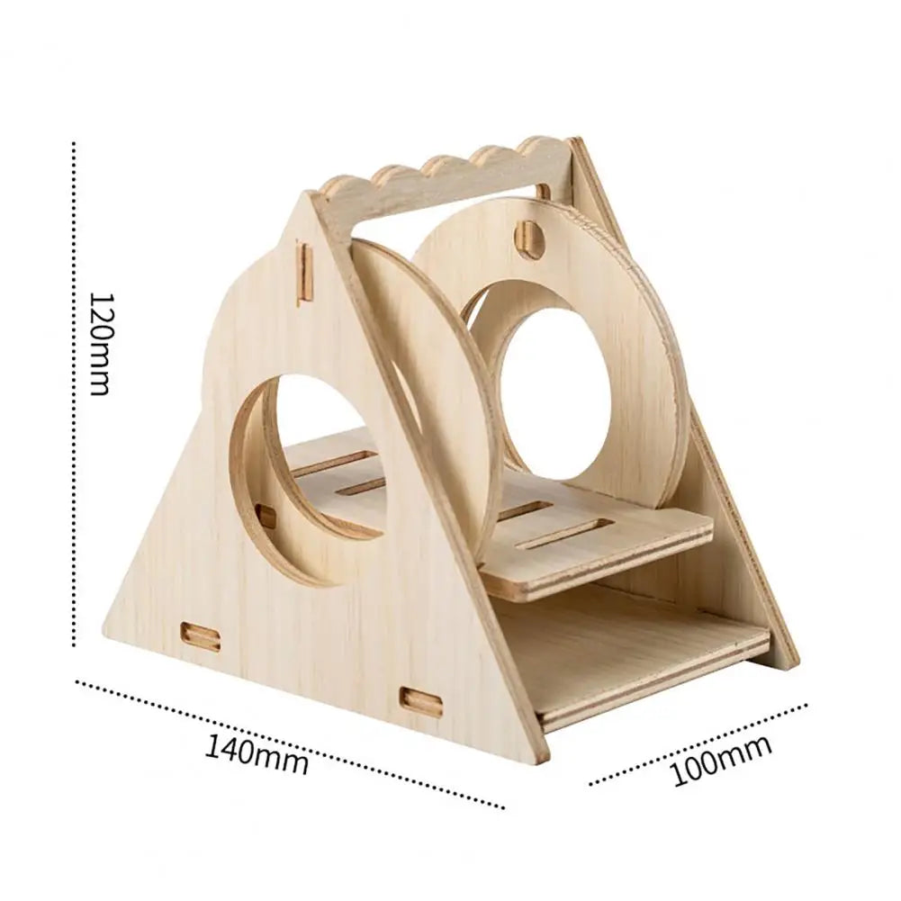 Wooden Hamster House Swing Sleeping Nest, Multi-Holes, Breathable Double Layer, Fun Toys, Small Pet Supplies