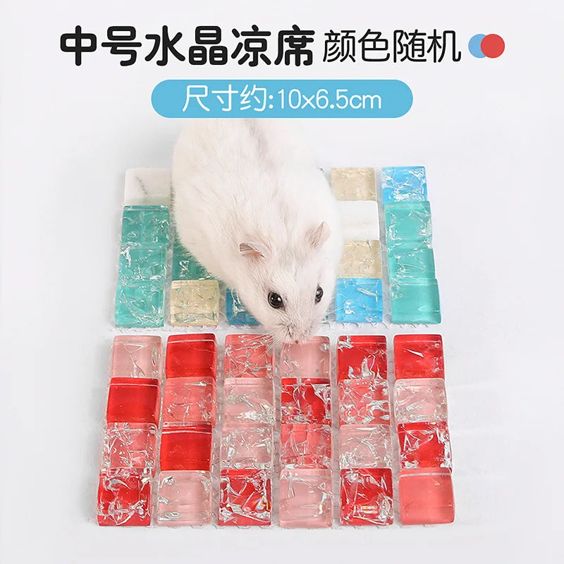 Hamster Cooling Pad Summer Ice Mat Small Glass Plate for Pet Rodent Heat Relief Small Animals Cages Hamster Pet Products