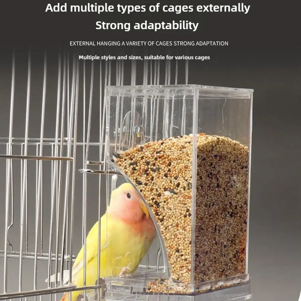No Mess Bird Feeders Automatic Parrot Feeder Drinker Acrylic Seed Food Container Cage Accessories For Small And Medium Para I5F4