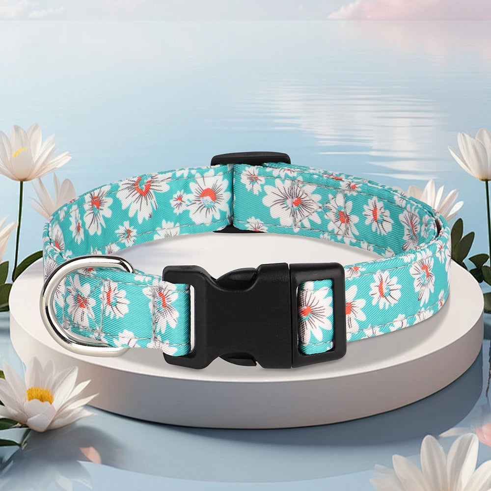Nylon Dog Collar Cute Printed Dog Collars Spring Summer Pet Puppy Necklace Adjustable For Small Medium Large Dogs Chihuahua Pug