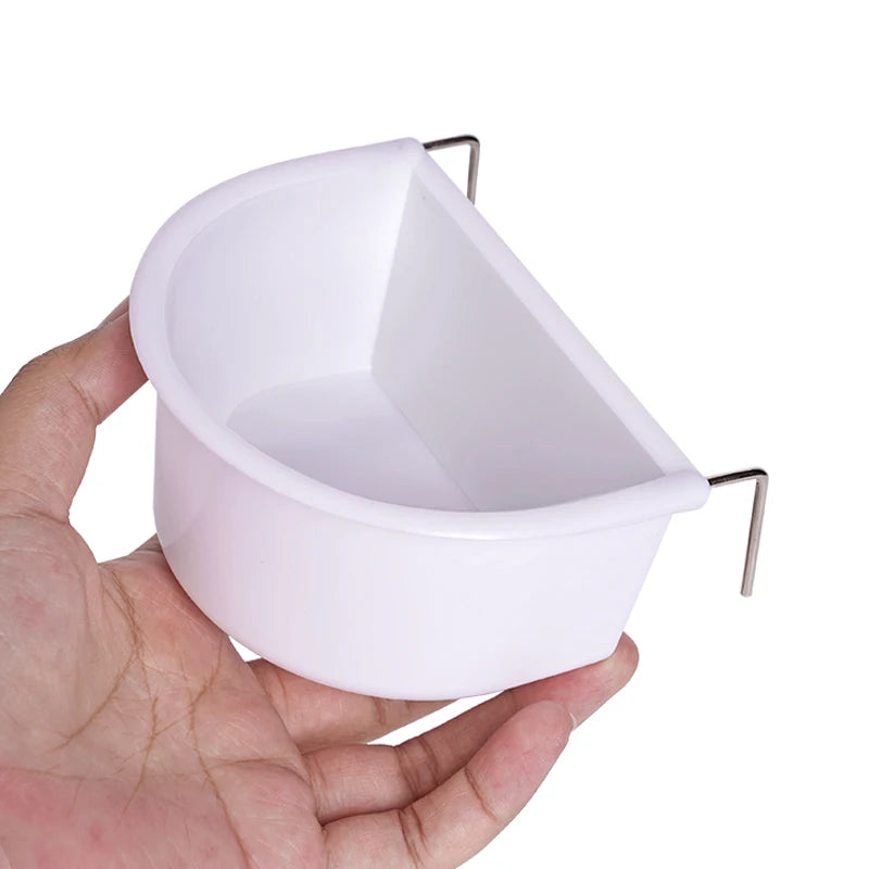 New 2pcs Bird Food Feeding Dish Easy to Install Bird Cage Feeder Bowl for Small Animals Budgie Parrot Parakeets Lovebirds