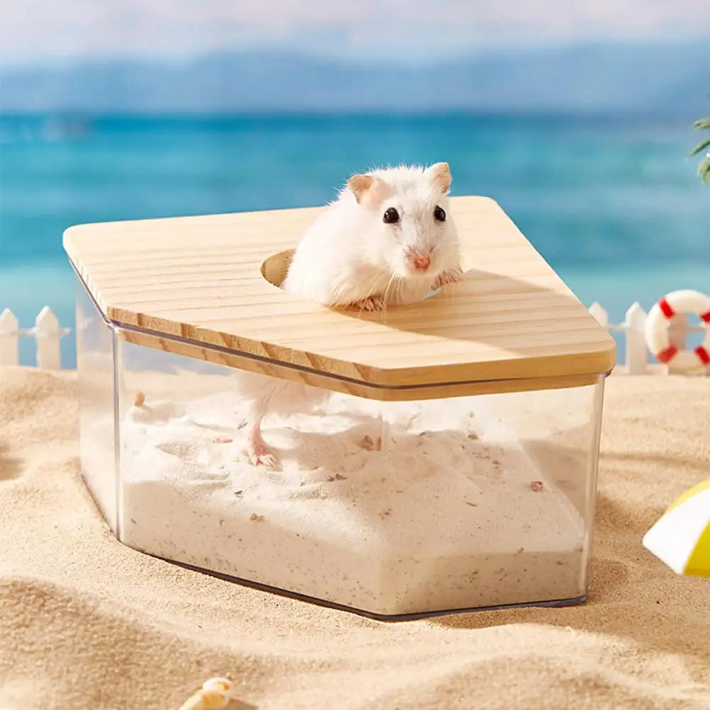 Acrylic hamster golden bear sand bath box fully transparent small pet hamster bath box toilet dual-purpose bath sand basin