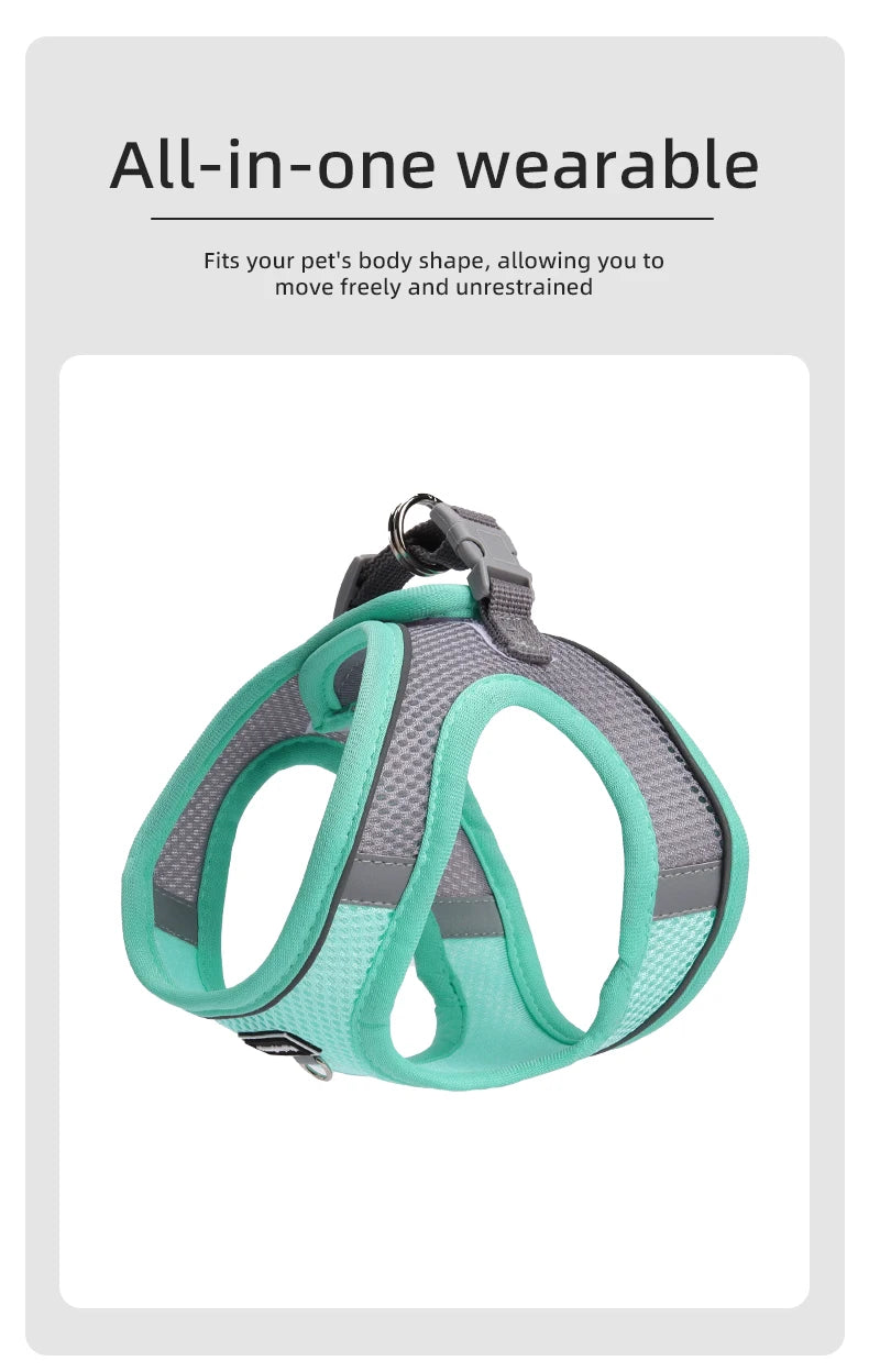 Dog Harness for Small Dogs Adjustable Puppy Cat Harness Vest French Bulldog Chihuahua Pug Pet Outdoor Walking Collar Leash Set