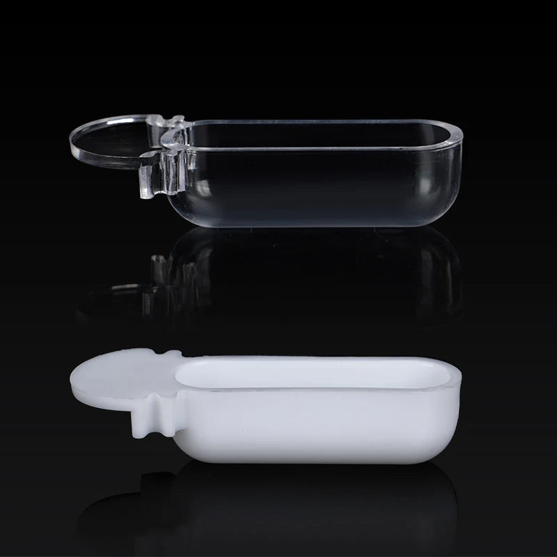 New Small Size Bird Slot Feeder Cage Hanging Feeder Cup, Canary Finch Plastic Hanging Food Bowl Cups 5/10Pcs