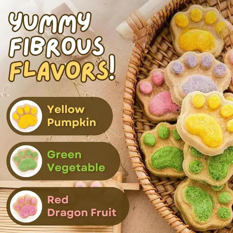 Paw Shape Cat Snack Natural Freeze-dried Cat Paw Footprint Shaped Biscuits Cat Treats Oral Cleaning For Cats Pets