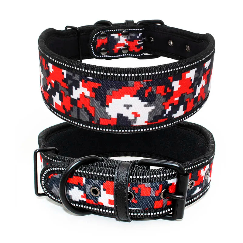 Fashion Big Dog Collar Reflective Adjustable Pet Collars for Small Medium Large Dogs German Shepherd Whippet Pets Accessories