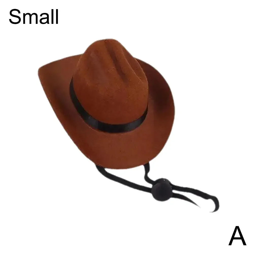 Pet Dog Cowboy Hat Headgear Cat Funny Headwear Outdoor Adjustable Cosplay Photo Dog Props Performance Accessories Caps G7I6
