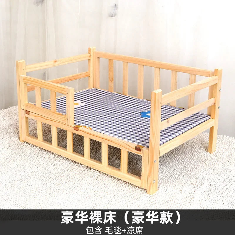 Off the Ground Solid Wood Pet Bed Four Season Universal Dog Bed Small to Large Teddy Bed at Special Price