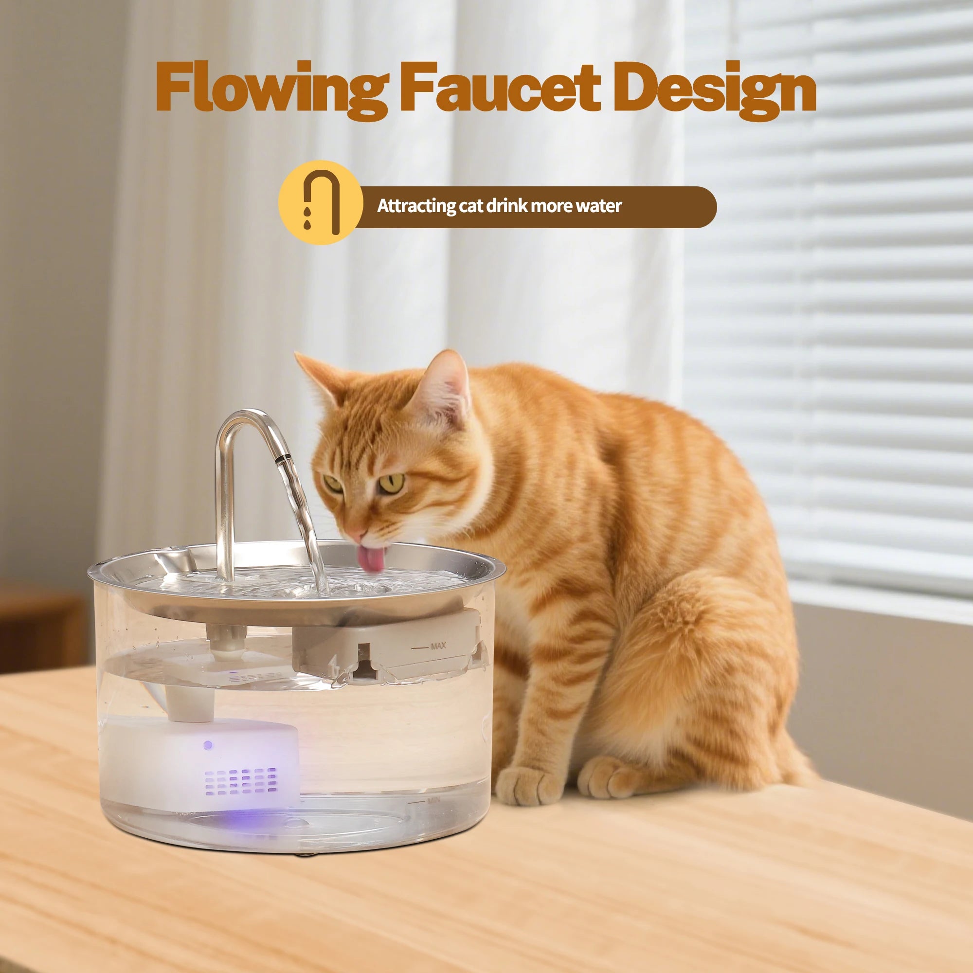 3L Cat Water Fountain,Pet Water Dispenser With Filter,Dog Drinking Fountain For Cats,Ultra Quiet Water Pump