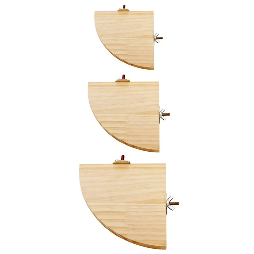 Fan-shaped Parrot Wooden Stand Rack Bird Cage Accessories Perch for Small Animal Chinchilla Squirrel Hamster Bird Stand Board