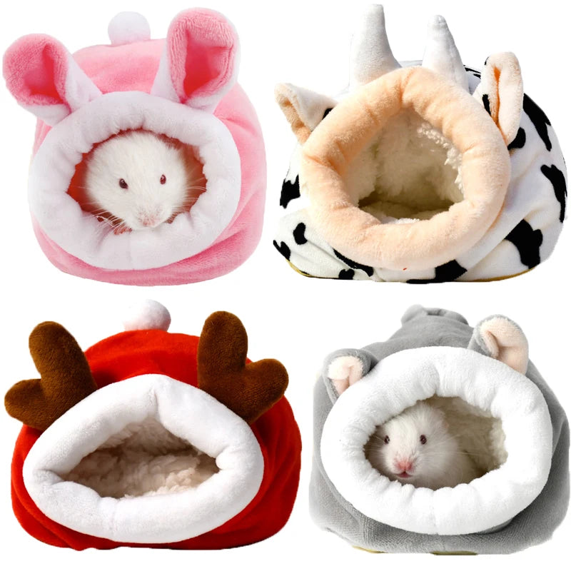 Hamster Nest Cute House Winter Soft Warm Bed Non-slip Hamster Sleeping Nest Small Animals Bedding House For Dwarf Hamsters