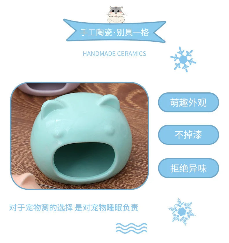 New 1PC Summer Cooling Hamster Ceramic House Sleeping Bag Small Animal Nest Guinea Pig Breathable Rooms Hamster Accessories