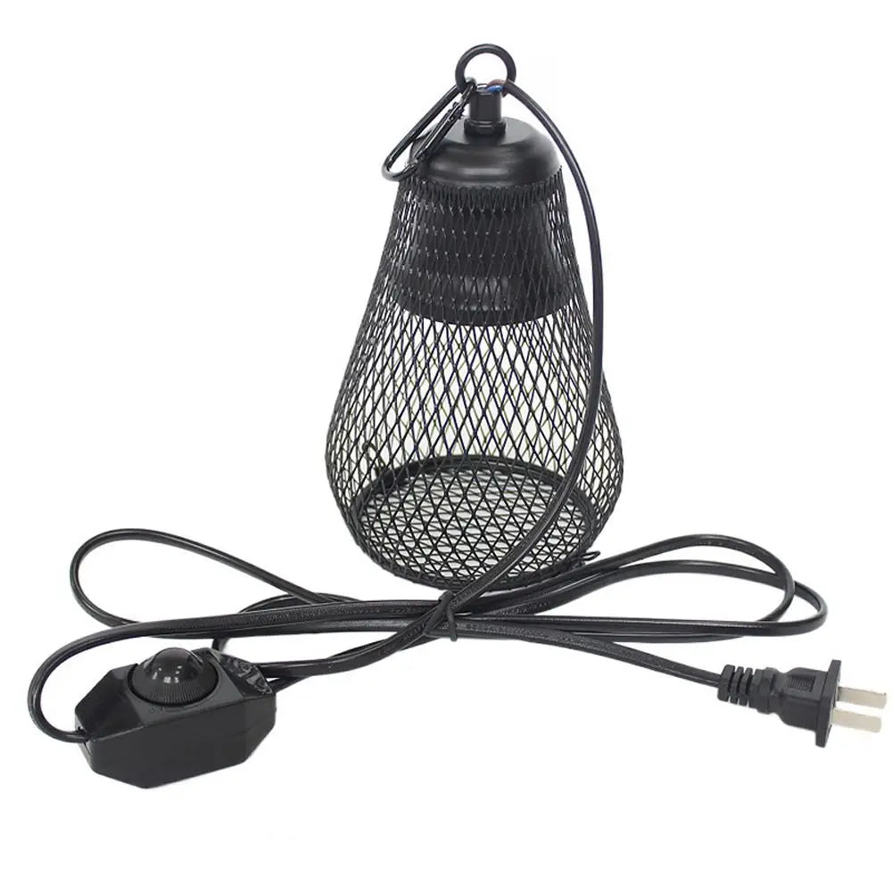 Ceramic Heat Emitter Pet Heating Lampshade Iron Mesh Dome Double Cage Reptile Heat Lampshade E27 Bulb Holder