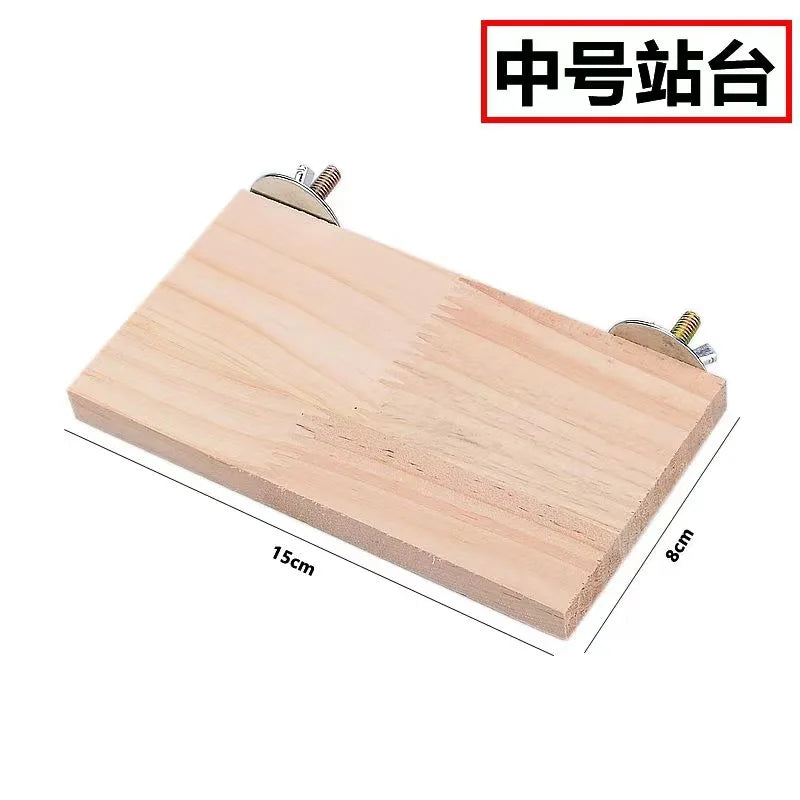 Parrot Bird Wood Perch Stand Platform Rectangle Board For Budgie Parakeet Cockatiel Fan-shaped Shelf Stand Hamster Gerbil Rat