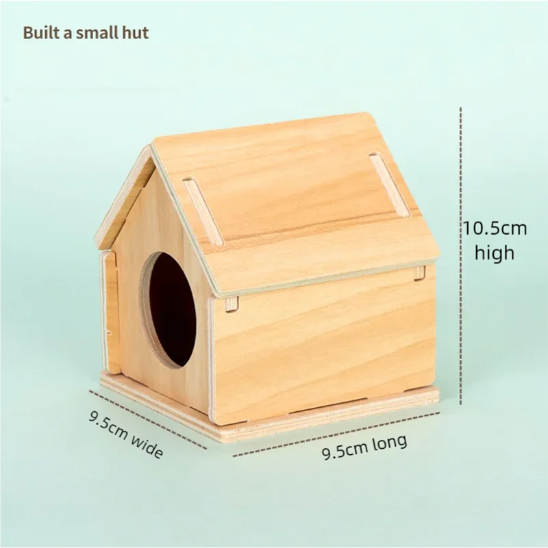 Hamster Sleeping Wooden House Hamster Cage Golden Bear Cage Single Floor Villa Supplies