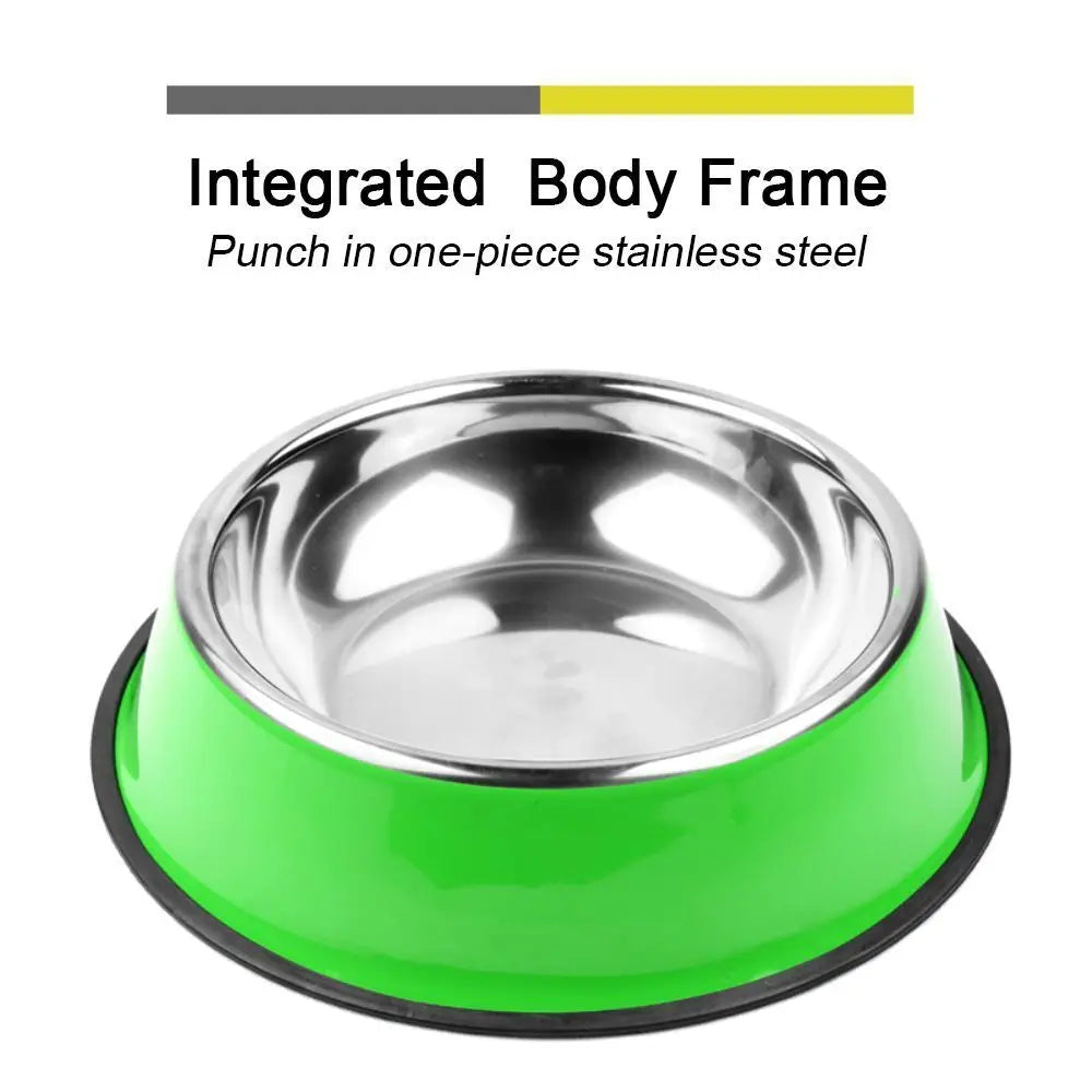 Stainless Cat Bowls Pet Steel Bowl Set Food Water Bowl for Dogs and Cats Anti-skid Cats Supplies