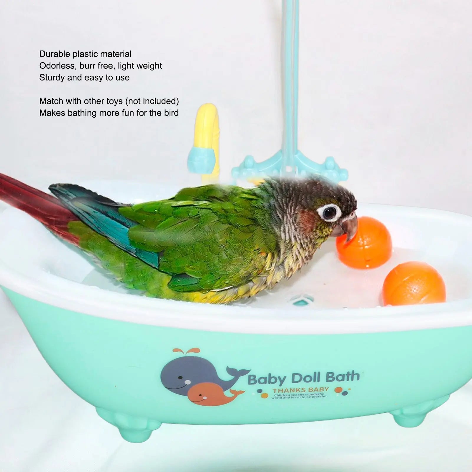 Bird Parrot Bathtub Multifunctional Circulating Water  Parrot Automatic Bathtub Cute Odorless for Bird Shower Accessories