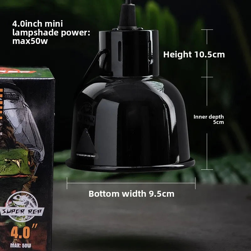 SuperRep Deep Dome Reptile Lamp Fixture-UVA/UVB Heat Lamp Holder to Bearded Dragon&Tortoise-Adjustable Clamp&Shatterproof Shield