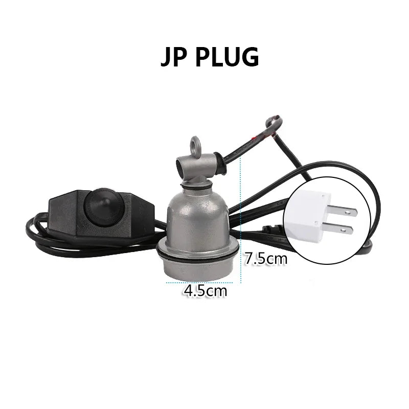 Reptile Heat Lamps Holder Insulated E27 Ceramic Socket for Reptiles Heat Lamps Holder Amphibious Terrarium Lighting Accessories