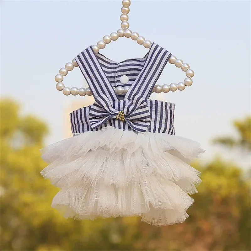 Sweet Bunny Rabbit Skirt Summer Pet Dress for Small Animals Stripe Plaid Puppy Dog Cat mascotas Clothes Clothing estidos perrita
