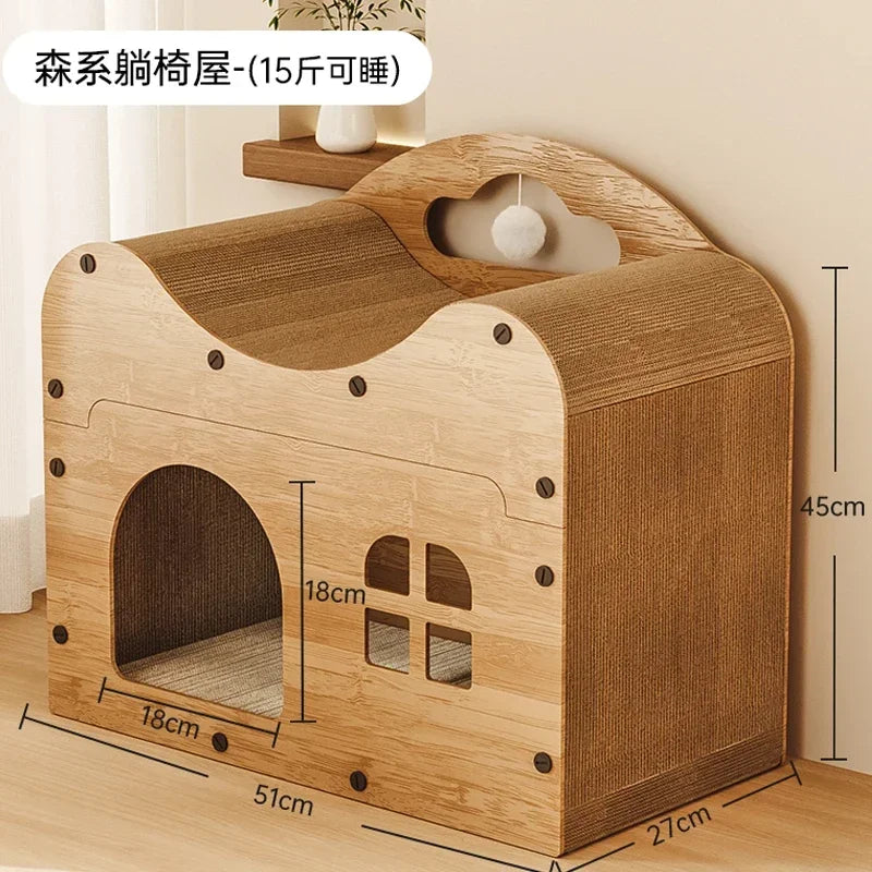 Cat Nest Scratching Board Four Seasons Universal Cat Villa Tunnel Grinding Claws Wear-resistant Non-chip Vertical