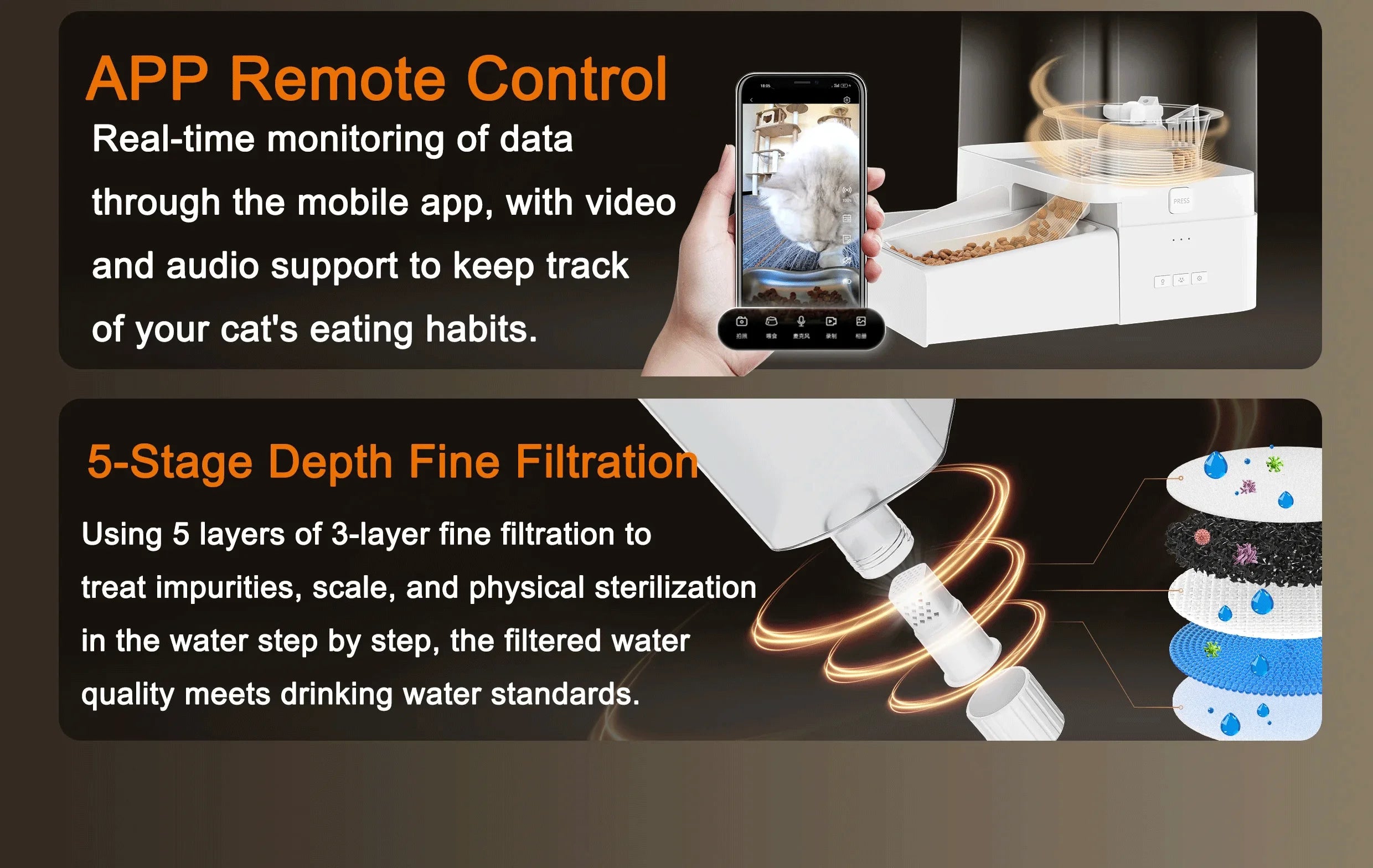 Automatic Cat Dog Feeder 2 in 1 Cat Water Fountain with Camera Smart Pet Fountain Cat Dog Feeder Pet Products