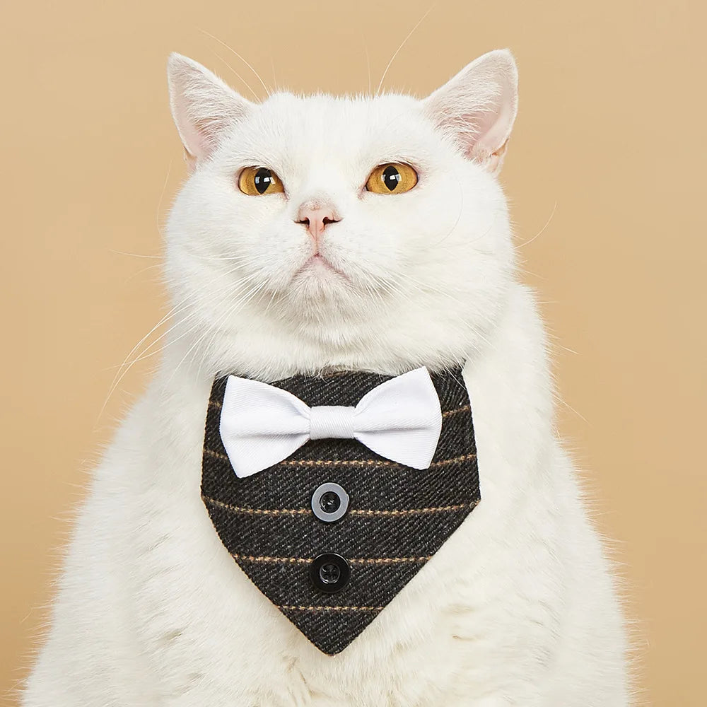 Halloween Christmas Cat Handsome Bow Tie Triangle Scarf Collar Fashion Suit Pet Triangle Scarf