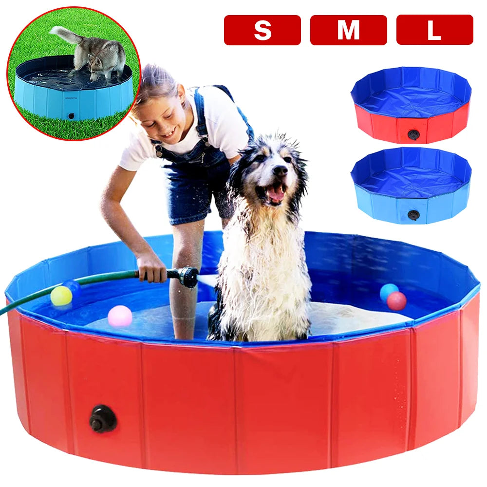 160*30cm/120*30cm/ 80*20cm Pet Pool Foldable Dog Bath Swimming Pool Portable Pet Pool With Drain valve Outdoor Dog Bathing Tub