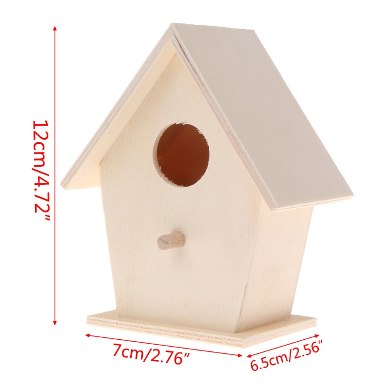Wooden Bird House for Outside to Paint Bird Nesting Box Handmade Birdhouse with Perch for Small Birds Garden Decor