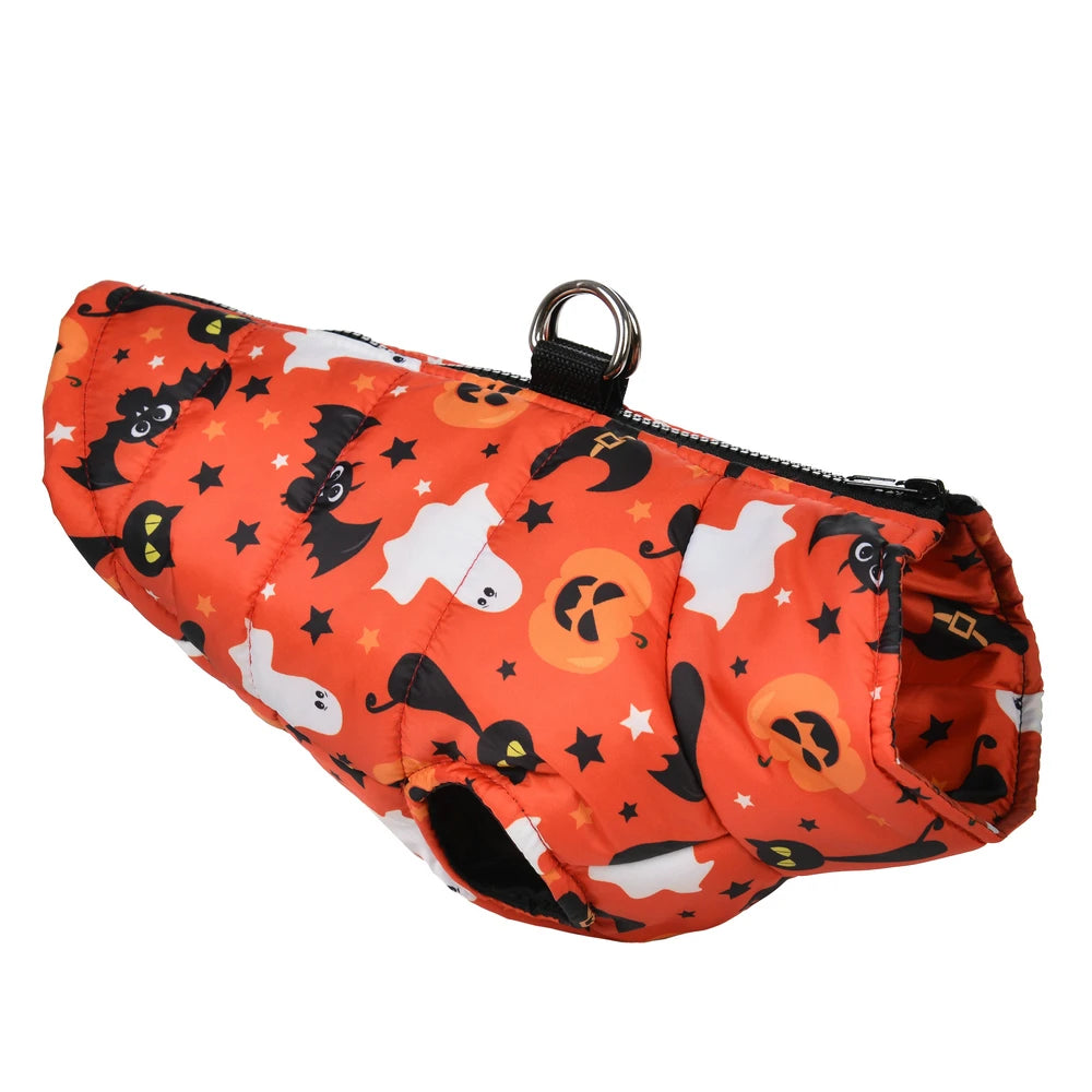 Halloween Dog Clothes Winter Warm Puppy Vest Jacket For Small Dogs Cats Outdoor Waterproof Pet Coat Chihuahua Costume Apparel