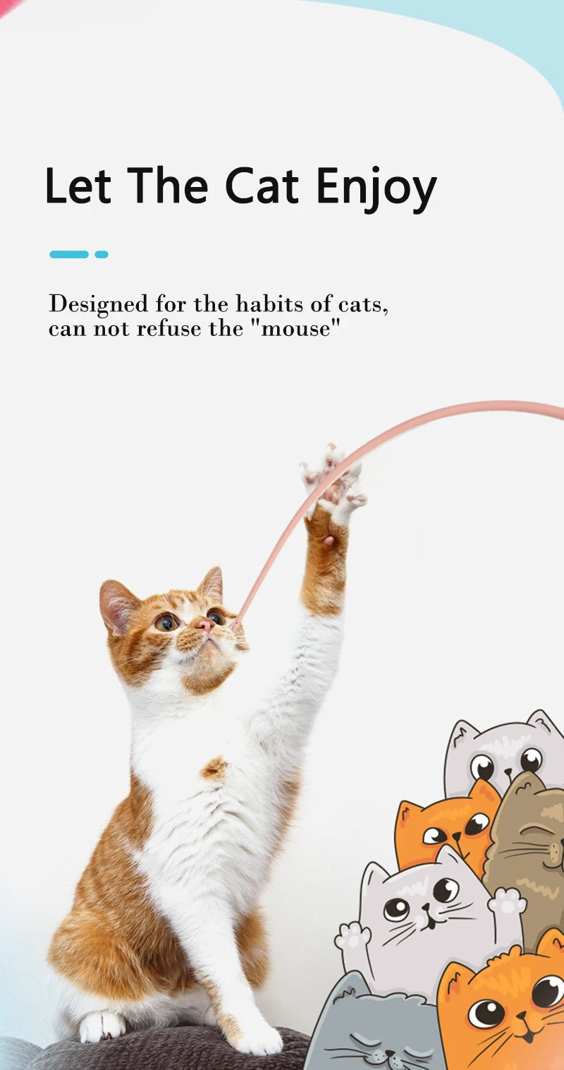 New Two-color Pet Petting Artifacts Cat Cat Stick Training Toys Stick Cat Toy Wand Interactive Kitten Tease Toy Easy To Carry