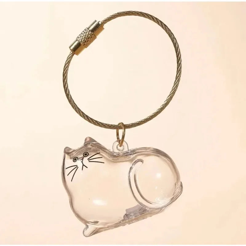 1-5PCS Personalized Cat Hair Jewelry Keyring Pet Memorial Keepsake Holder for Ashes or Fur Unique Gift for Grieving Pet Lovers
