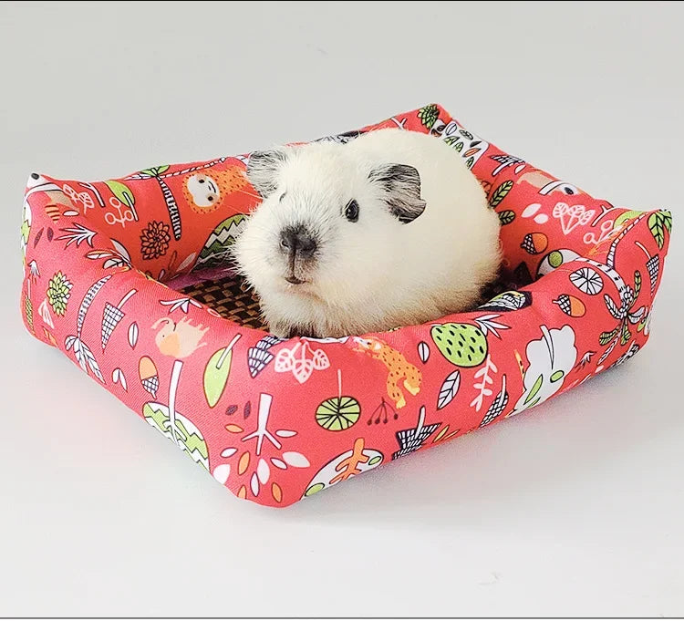 Summer Small Pets Cool Nest Puppy Kitten Rattan Mat Cute Print Pet Cooling Mat for Guinea Pig Hamster Chinchilla Small Cage