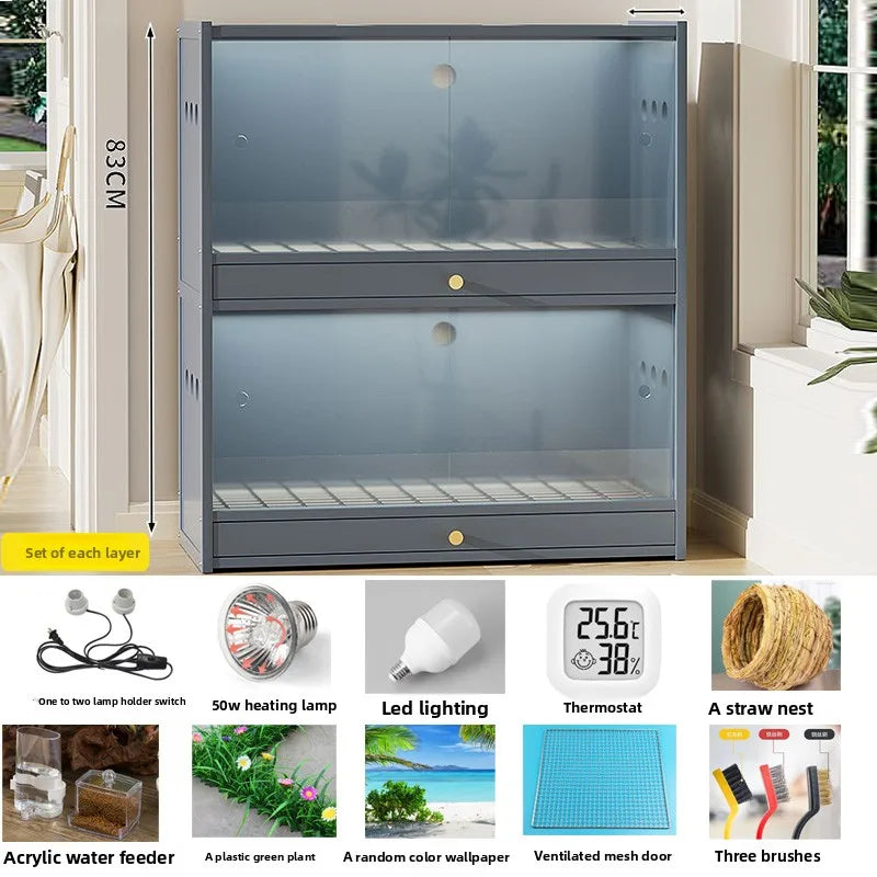 Drawer Type Quail Cage Full Set Pet House with Constant Temperature for Button Quail