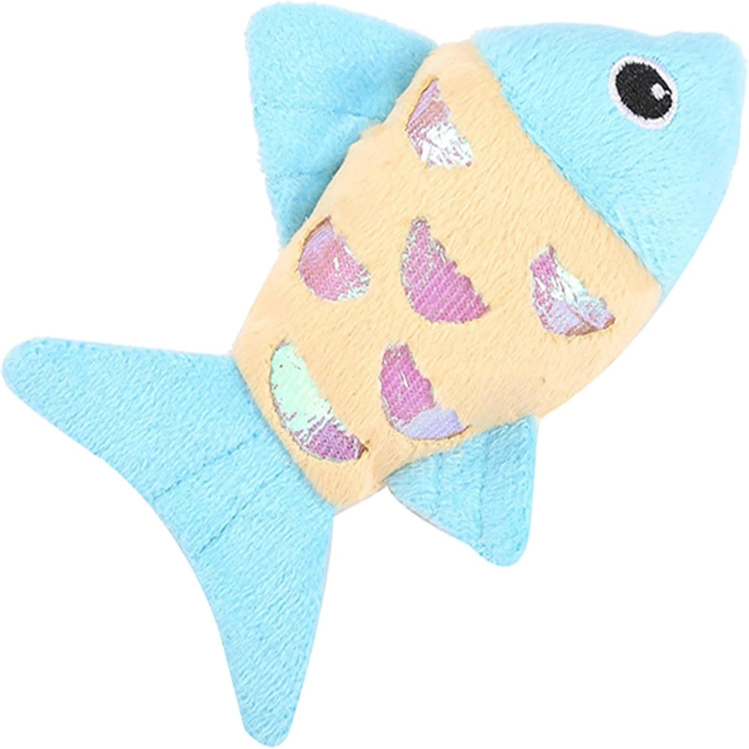 Cat Plush- for Cat Toy Kitten Toy Gift for Cat Cute Fish Teething Chew Toy with Rattle Sound Cat Chewing Toy for Indoor Cats