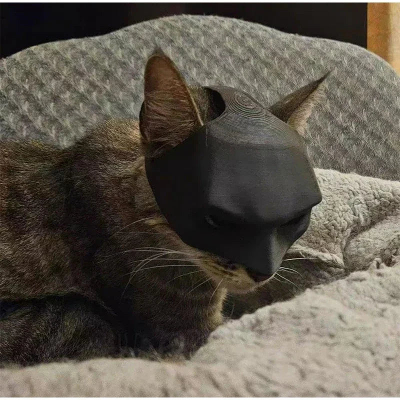 Cat Face Cushion Bat Cosplay Hat Spooky Halloween Atmosphere Prop Plastic Black Make-up Half Mask Party