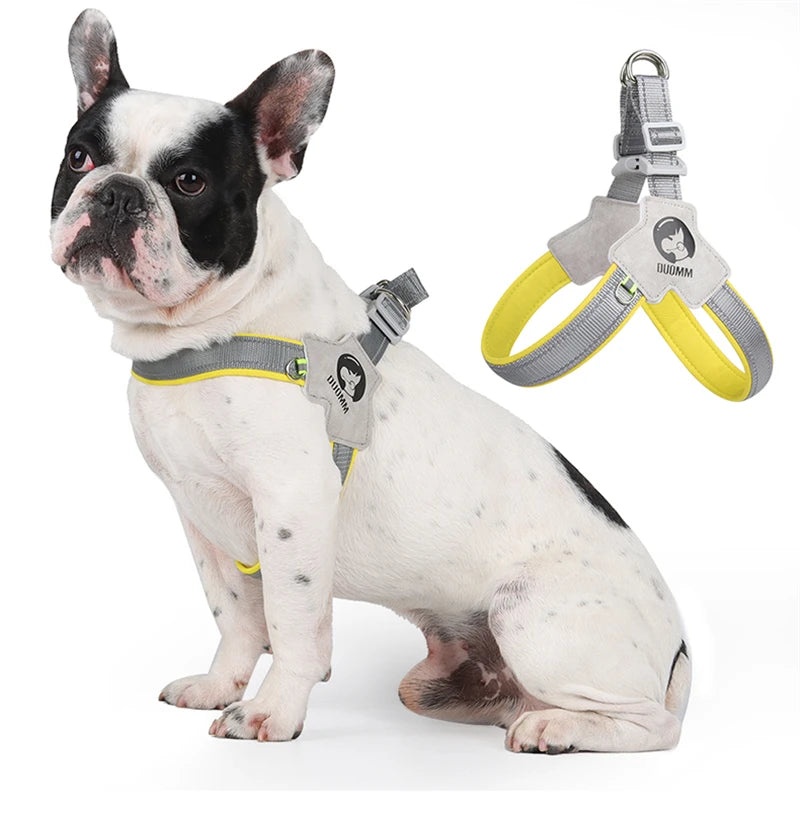 Reflective Pet Dog Harness Saddle Style Breathable Dog Chest Strap for French Bulldog Collar Small Medium Dogs Puppy Harnesses
