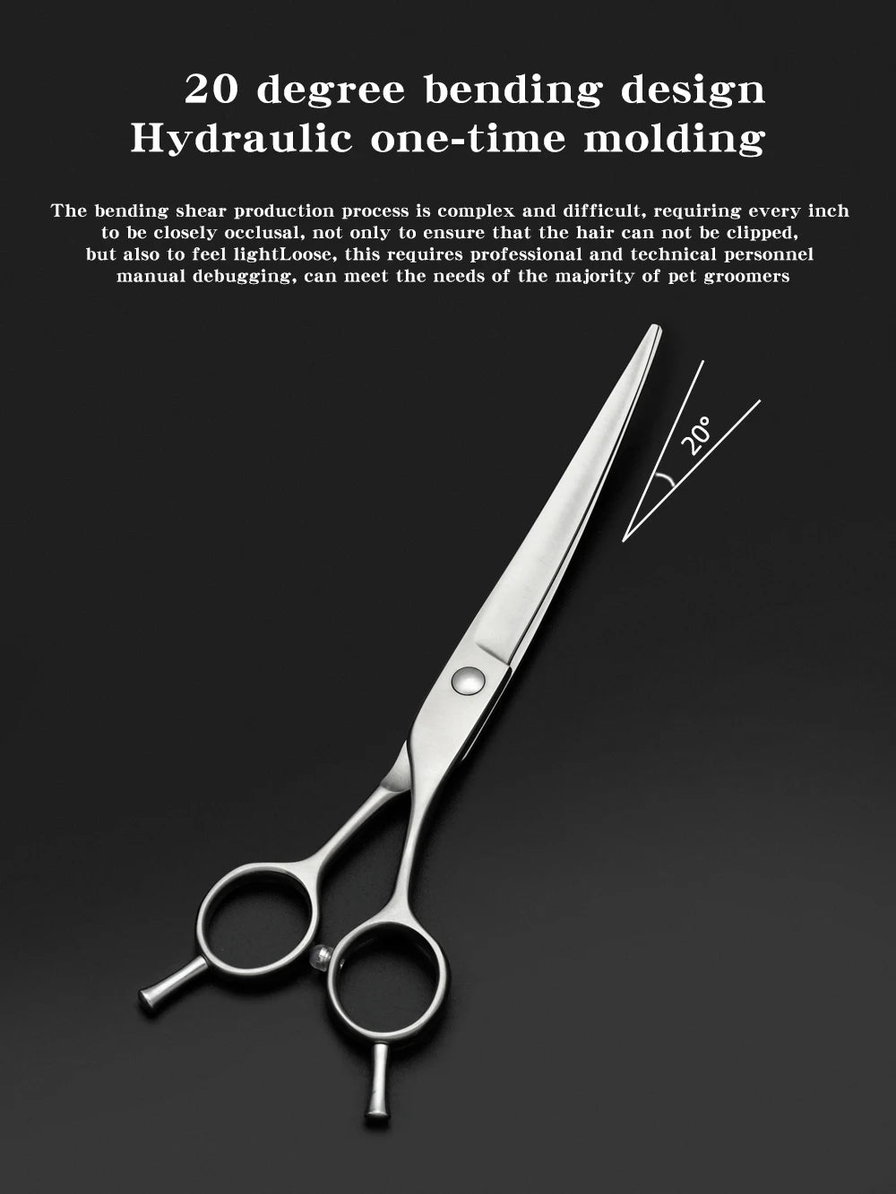 Bending Magic Scissors Professional Pet Beauty Scissors Beautician's Shop for Trimming VG10 steel Natural Trimming 7.25 inch