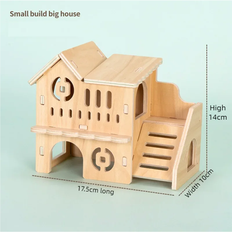 Hamster Sleeping Wooden House Hamster Cage Golden Bear Cage Single Floor Villa Supplies