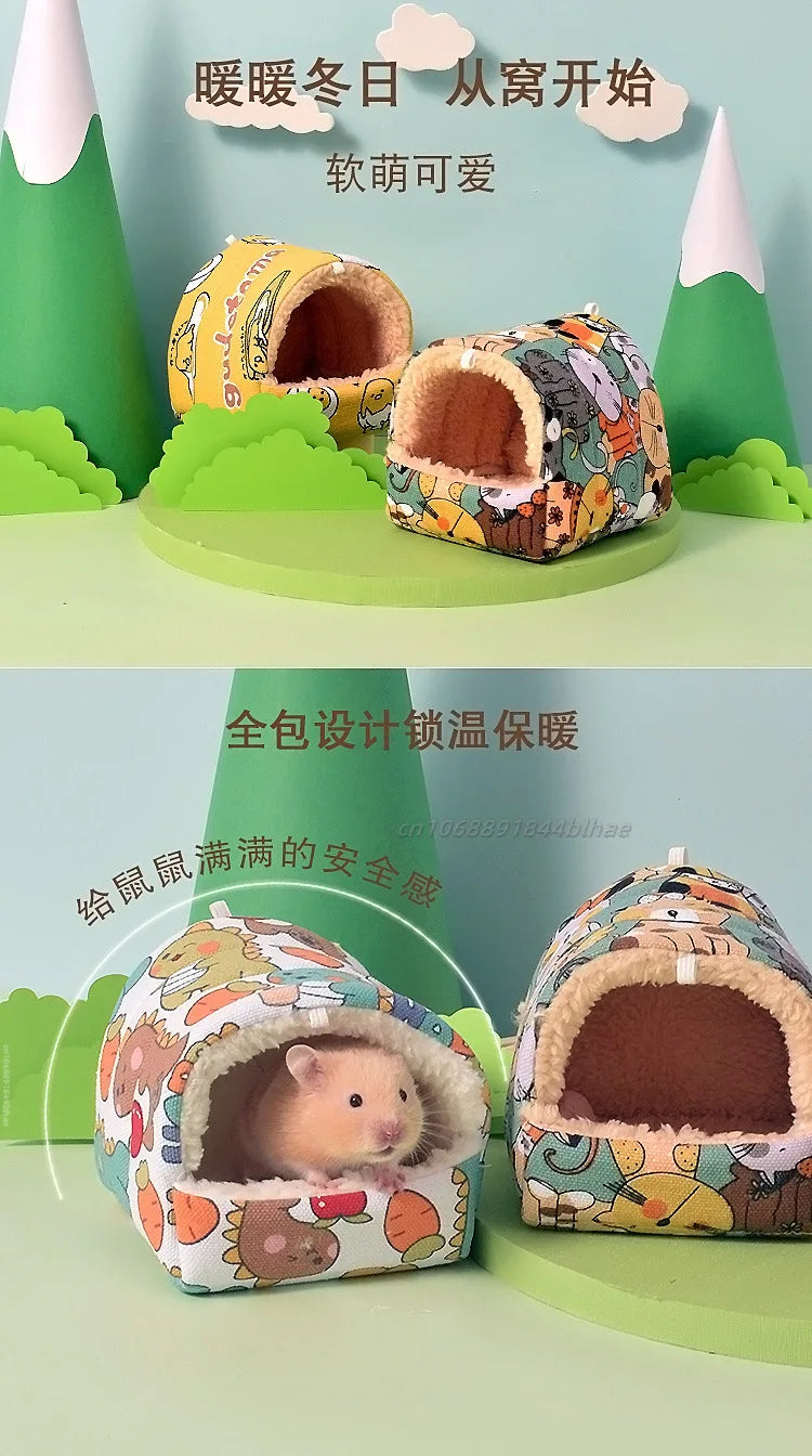 Hamster House Cozy Small Hideouts Warm Hamster Nest Guinea Pig House for Comfortable Rabbit Chinchilla Hedgehog Ferret for Good