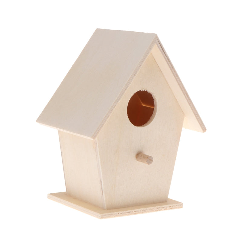Wooden Bird House for Outside to Paint Bird Nesting Box Handmade Birdhouse with Perch for Small Birds Garden Decor