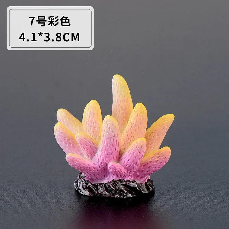 수족관 Simulation Resin Coral Ornaments Fish Tank Artificial Desktop Adornment Cute DIY Aquarium Background Landscape Decoration