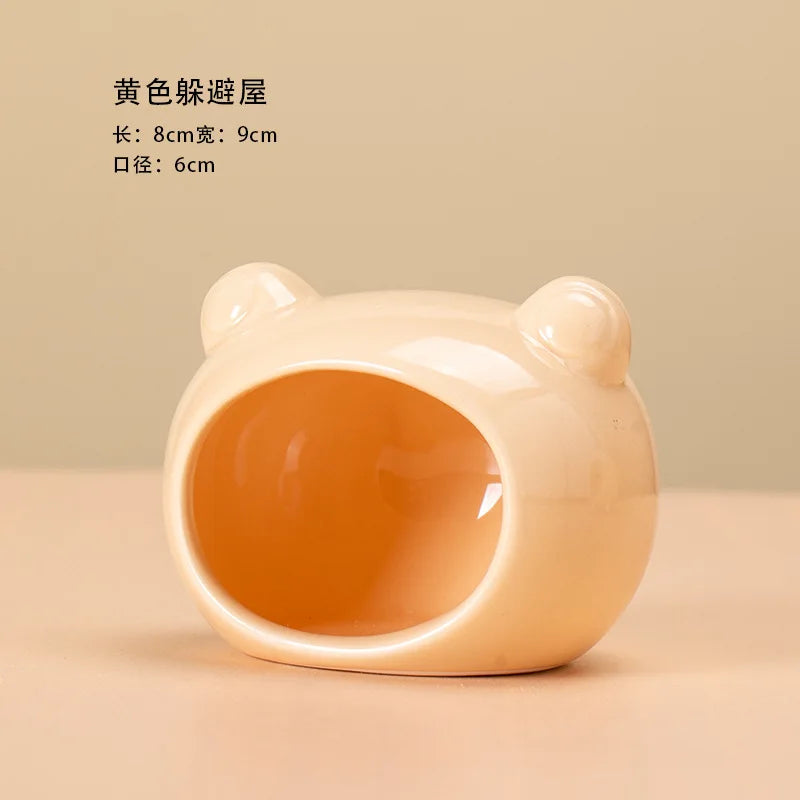 Hamster Escape Nest Ceramic Stone House Gold Silk Mat Guinea Pig Supplies Dwarf Guinea Pig Summer Ice House Sleeping