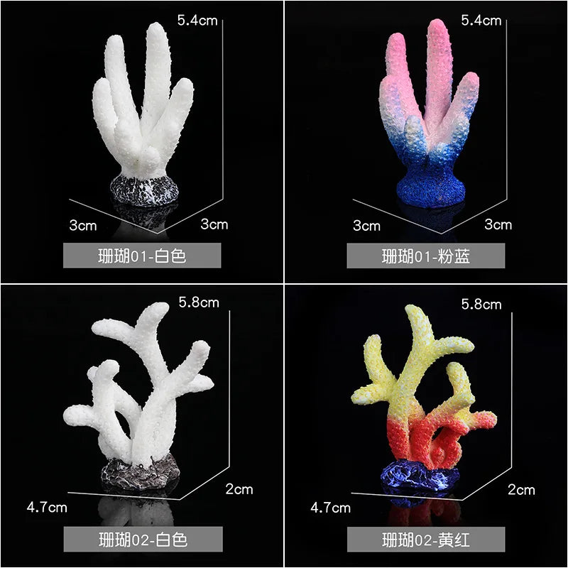 Aquarium Artificial Coral Fish Tank Resin Simulation Coral Starfish Micro Landscape Ornament Reef Aquatic Plants DIY Decoration