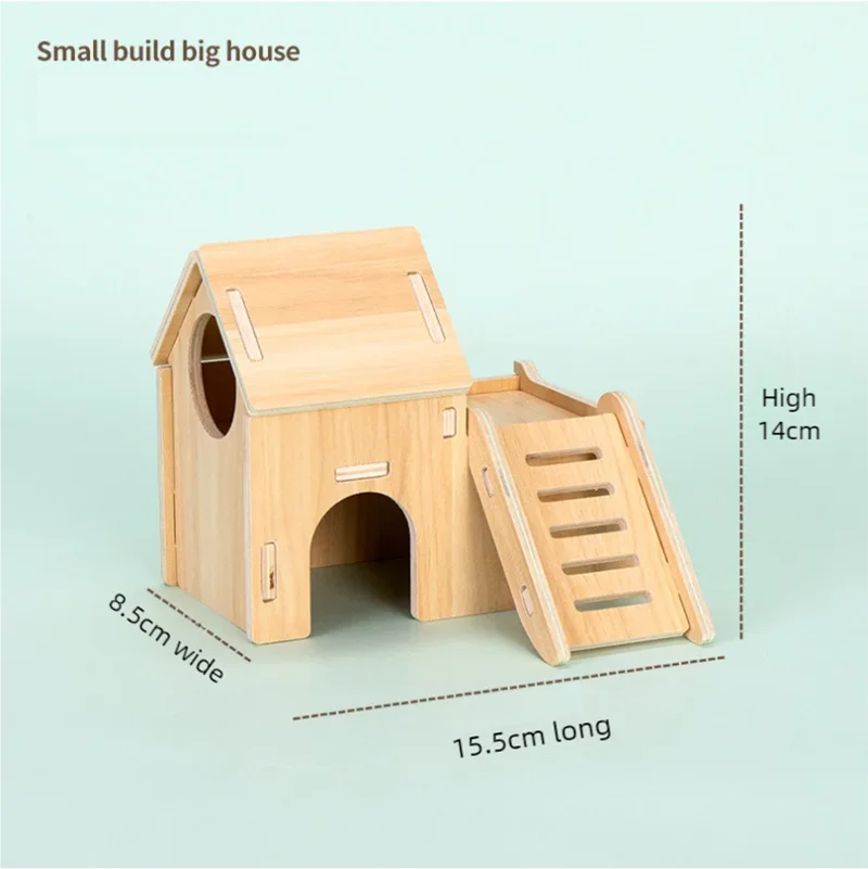 Hamster Sleeping Wooden House Hamster Cage Golden Bear Cage Single Floor Villa Supplies
